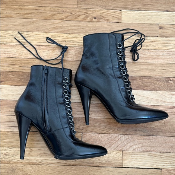 saint laurent lace up booties ankle boots - Picture 14 of 14